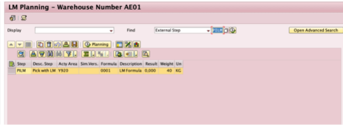 LM planning - warehouse