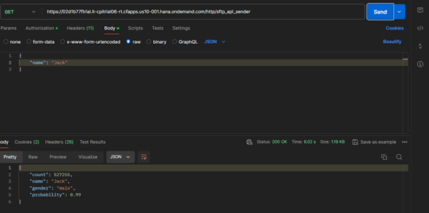 Postman'den iFlow'u çağırmak