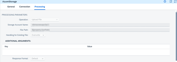 azure storage processing-additional arguments