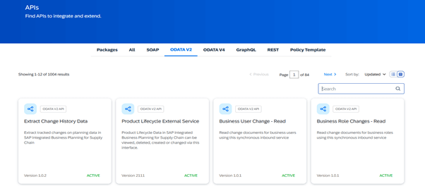 API Business Hub Screen