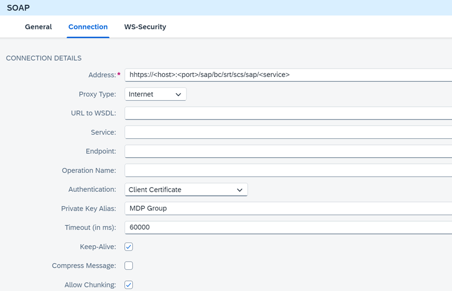 SOAP (1.x) receiver adaptörünün örneği