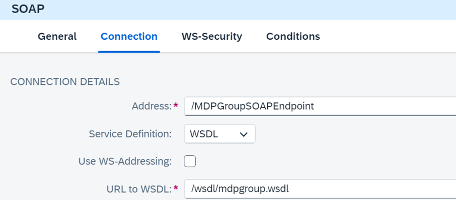 SOAP (1.x) sender adaptörünün örneği