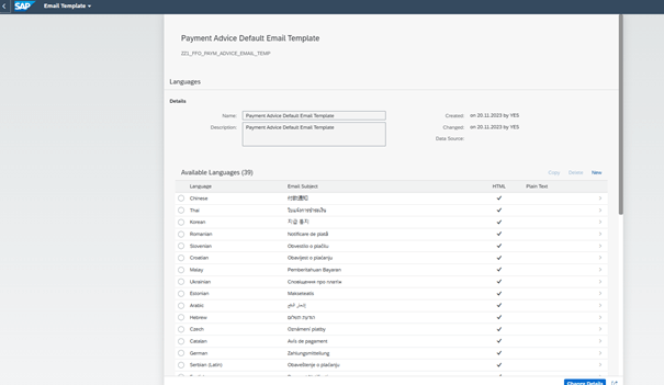 email templates in S4HANA