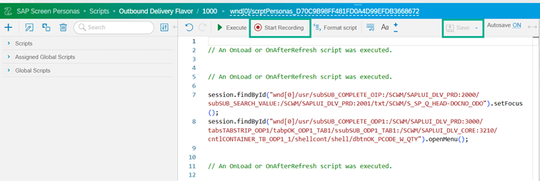 Start Recording and Stop Recording