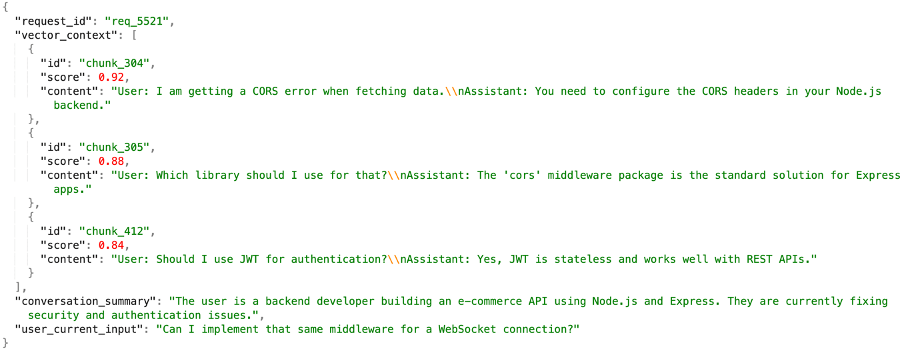 Chatbot Memory Example with Vector and Summary memory