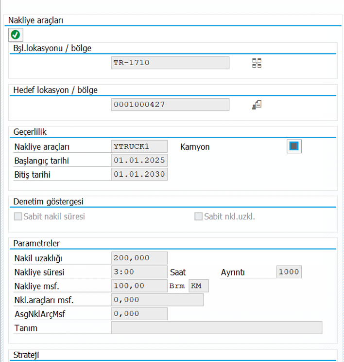 Nakliye İlişkisi Örneği