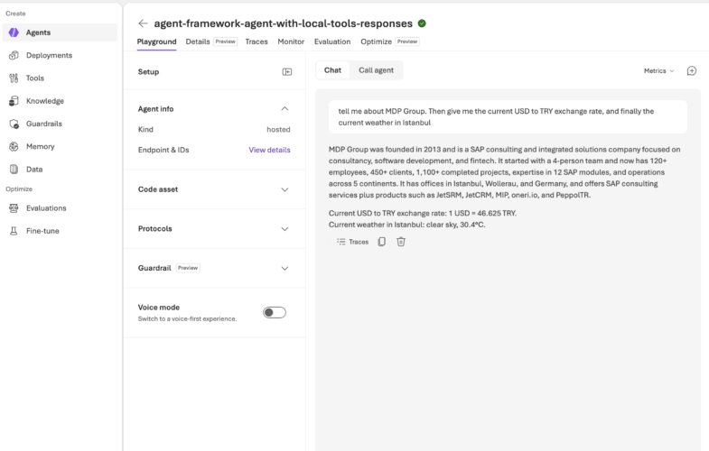 A Sample Hosted Agent