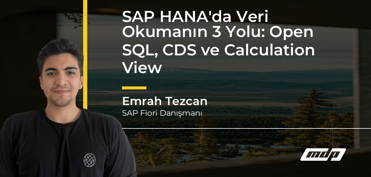 SAP HANA'da Veri Okumanın 3 Yolu: Open SQL, CDS ve Calculation View - Emrah Tezcan